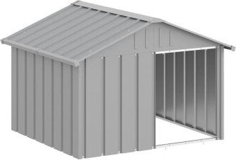 VidaXL Hundehütte Hundezwinger aus verzinktem Stahl grau 116,5 x 103 x 81,5 cm – Bild 1 von 3