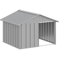 Produktbild von VidaXL Hundehütte Hundezwinger aus verzinktem Stahl grau 116,5 x 103 x 81,5 cm