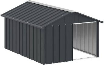 VidaXL Hundehütte Hundezwinger aus verzinktem Stahl grau wasserdicht – Bild 1 von 3