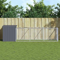 Produktbild von Vidaxl Hundehütte mit Auslauf aus Metall in Anthrazit 110x405x110 cm