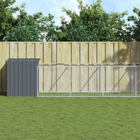 Produktbild von Vidaxl Hundehütte mit Auslauf aus Metall in Anthrazit 110x609x110 cm