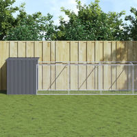 Produktbild von Vidaxl Hundehütte mit Auslauf aus verzinktem Stahl in Anthrazit Grau 110x122x110 cm