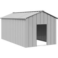 Produktbild von Vidaxl Hundehütte mit Dach aus Edelstahl in Grau 114 x 202 x 101 cm