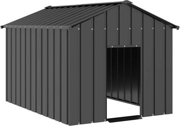 Vidaxl Hundehütte mit Dach aus Edelstahl in Schwarz 113 x 153 x 101 cm – Bild 1 von 6