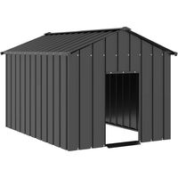 Produktbild von Vidaxl Hundehütte mit Dach aus Edelstahl in Schwarz 113 x 153 x 101 cm