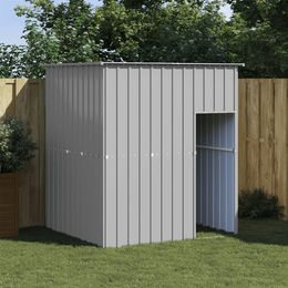 vidaXL Hundehütte mit Dach aus Metall in Hellgrau 165x153x181 cm – Bild 1 von 3