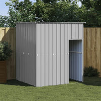 Produktbild von vidaXL Hundehütte mit Dach aus Metall in Hellgrau 165x153x181 cm