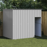 Produktbild von vidaXL Hundehütte mit Dach aus Metall in Hellgrau 214x153x181 cm