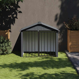 vidaXL Hundehütte mit Dach aus Metall in Schwarz 117x103x102 cm – Bild 1 von 4