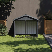 Produktbild von vidaXL Hundehütte mit Dach aus Metall in Schwarz 117x103x102 cm