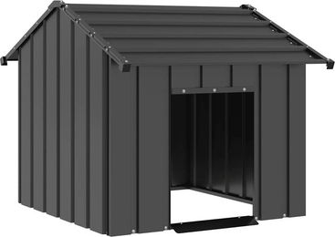 Vidaxl Hundehütte mit Dach aus verzinktem Stahl wasserdicht Silber 85x107x81 cm – Bild 1 von 5