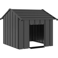 Produktbild von Vidaxl Hundehütte mit Dach aus verzinktem Stahl wasserdicht Silber 85x107x81 cm