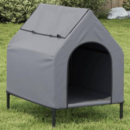 vidaXL Hundehütte mit erhöhtem Design aus Oxford-Gewebe und Stahlgestell in Anthrazit – Bild 1 von 6