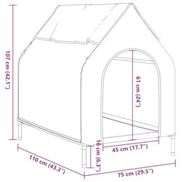 vidaXL Hundehütte mit erhöhtem Design und Dach aus Oxford-Gewebe in Anthrazit – Bild 1 von 7