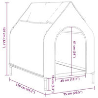 Produktbild von vidaXL Hundehütte mit erhöhtem Design und Dach aus Oxford-Gewebe in Anthrazit