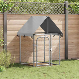 vidaXL Hundehütte Outdoor aus Metall Grau – Bild 1 von 4