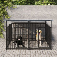 Produktbild von Vidaxl Hundehütte Outdoor Hundezwinger aus Metall Schwarz 3,75 m²