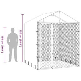 vidaXL Hundehütte Outdoor Hundezwinger aus verzinktem Metall mit wasserdichtem Dach Silber 2x2x2,5 m – Bild 1 von 4
