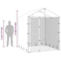 Produktbild von vidaXL Hundehütte Outdoor Hundezwinger aus verzinktem Metall mit wasserdichtem Dach Silber 2x2x2,5 m