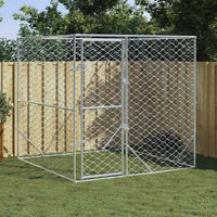 Produktbild von vidaXL Hundehütte Outdoor Hundezwinger aus verzinktem Metall Silber