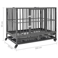 Produktbild von vidaXL Hundekäfig aus Stahl mit Rollen 102x72x85cm Hundetransportbox