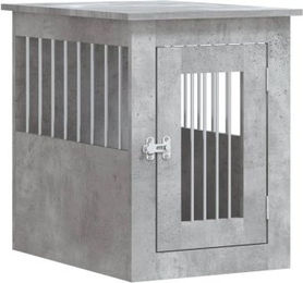 vidaXL Hundekäfig im Möbelstil als abschließbare Hundebox und Beistelltisch Betongrau 45x62x59 cm – Bild 1 von 9