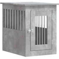 Produktbild von vidaXL Hundekäfig im Möbelstil als abschließbare Hundebox und Beistelltisch Betongrau 45x62x59 cm
