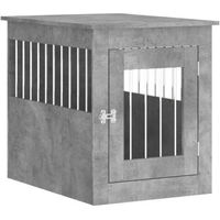 Produktbild von VidaXL Hundekäfig im Möbelstil als abschließbare Hundebox und Beistelltisch Betongrau 55x75x65 cm