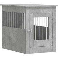 Produktbild von vidaXL Hundekäfig im Möbelstil als abschließbare Hundebox und Beistelltisch Betongrau 55x80x68 cm