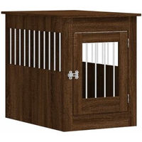 Produktbild von vidaXL Hundekäfig im Möbelstil als abschließbare Hundebox und Beistelltisch in Braun Eichen-Optik 55x80x68 cm