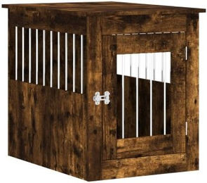 VidaXL Hundekäfig im Möbelstil als abschließbare Hundebox und Beistelltisch in Räuchereiche 55x75x65 cm – Bild 1 von 12