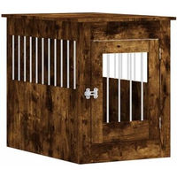 Produktbild von vidaXL Hundekäfig im Möbelstil als abschließbare Hundebox und Beistelltisch in Räuchereiche 55x80x68 cm