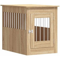 Produktbild von vidaXL Hundekäfig im Möbelstil als abschließbare Hundebox und Beistelltisch Sonoma-Eiche 55x80x68 cm
