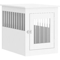 Produktbild von vidaXL Hundekäfig im Möbelstil als abschließbare Hundebox und Beistelltisch Weiß 55x75x65 cm