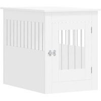 Produktbild von vidaXL Hundekäfig im Möbelstil als abschließbare Hundebox und Beistelltisch Weiß 55x80x68 cm