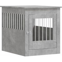 Produktbild von vidaXL Hundekäfig im Möbelstil als Beistelltisch mit 2-in-1-Funktion, abschließbare Hundebox in Betongrau, 80 x 64,5 x 71 cm