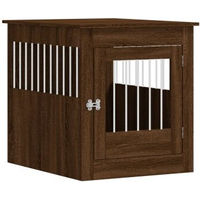 Produktbild von vidaXL Hundekäfig im Möbelstil als Beistelltisch mit 2-in-1-Funktion, abschließbare Hundebox in Braun Eichen-Optik, 80 x 64,5 x 71 cm