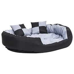 vidaXL Hundekissen wendbar und waschbar aus Oxford-Gewebe Grau Schwarz 110x80x23cm – Bild 1 von 8