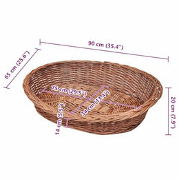 vidaXL Hundekorb aus Weide in Natur Braun 90 cm – Bild 1 von 4