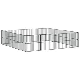 vidaXL Hundelaufstall 16-teilig aus verzinktem Stahl für Welpen, Hunde, Kaninchen und Enten, Schwarz – Bild 1 von 9