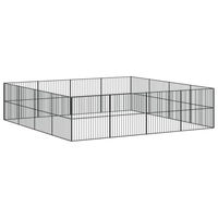 Produktbild von vidaXL Hundelaufstall 16-teilig aus verzinktem Stahl für Welpen, Hunde, Kaninchen und Enten, Schwarz