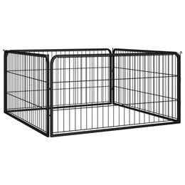 vidaXL Hundelaufstall 4-teilig Schwarz aus Metall 100x50cm – Bild 1 von 5