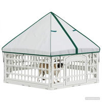 Produktbild von vidaXL Hundelaufstall 6-Panel-Hundespielplatz aus Kunststoff Weiß 177,5 x 154,5 x 112 cm