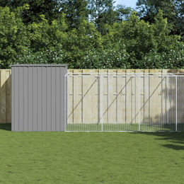Vidaxl Hundelaufstall aus Metall in Grau 214x661x181 cm – Bild 1 von 3