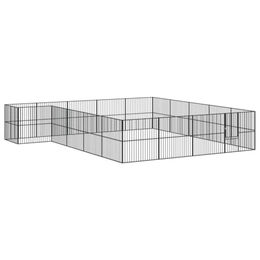 vidaXL Hundelaufstall aus verzinktem Metall für Welpen, Hunde und Kleintiere, Schwarz, 20-teilig – Bild 1 von 9