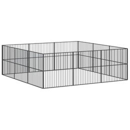 vidaXL Hundelaufstall aus verzinktem Metall für Welpen und Kleintiere Schwarz – Bild 1 von 9