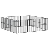 Produktbild von vidaXL Hundelaufstall aus verzinktem Metall für Welpen und Kleintiere Schwarz