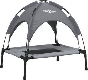 vidaXL Hundeliege mit Baldachin und Dach aus Oxford-Gewebe in Grau – Bild 1 von 5