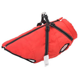 vidaXL Hundemantel L52 mit integriertem Geschirr für Welpen, Rot, wasserdicht und Fleece, Größe L – Bild 1 von 6