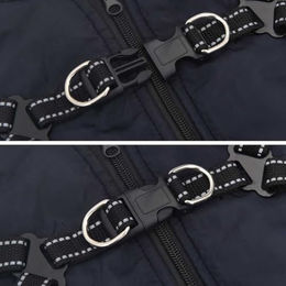 vidaXL Hundemantel mit integriertem Geschirr für Welpen wasserdicht mit Fleece Futter Marineblau Größe L – Bild 1 von 9